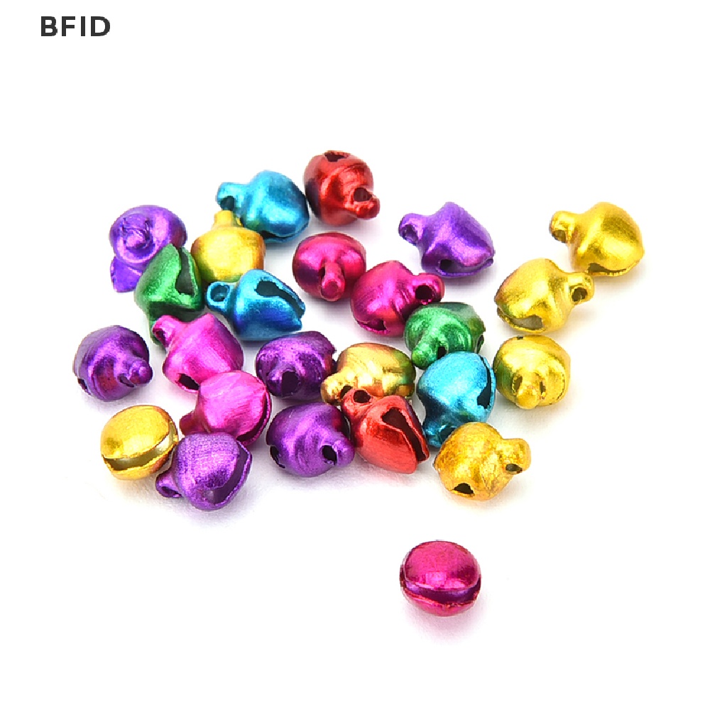 [BFID] 100pcs/set Lonceng Jingle Kecil Warna-Warni Manik-Manik Longgar Dekorasi Liontin DIY Craft [ID]