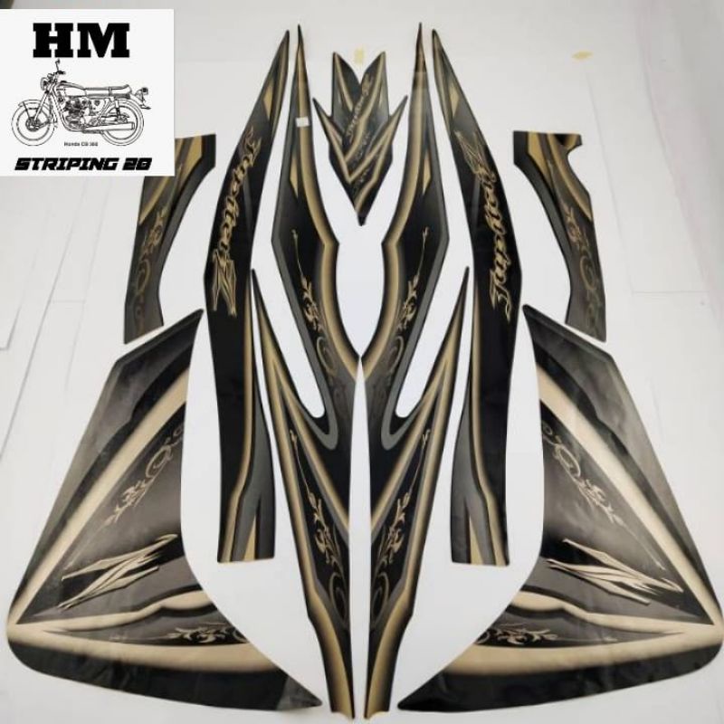 STIKER STRIPING JUPITER Z NEW 2010 HITAM JUPITER ROBOT 2010