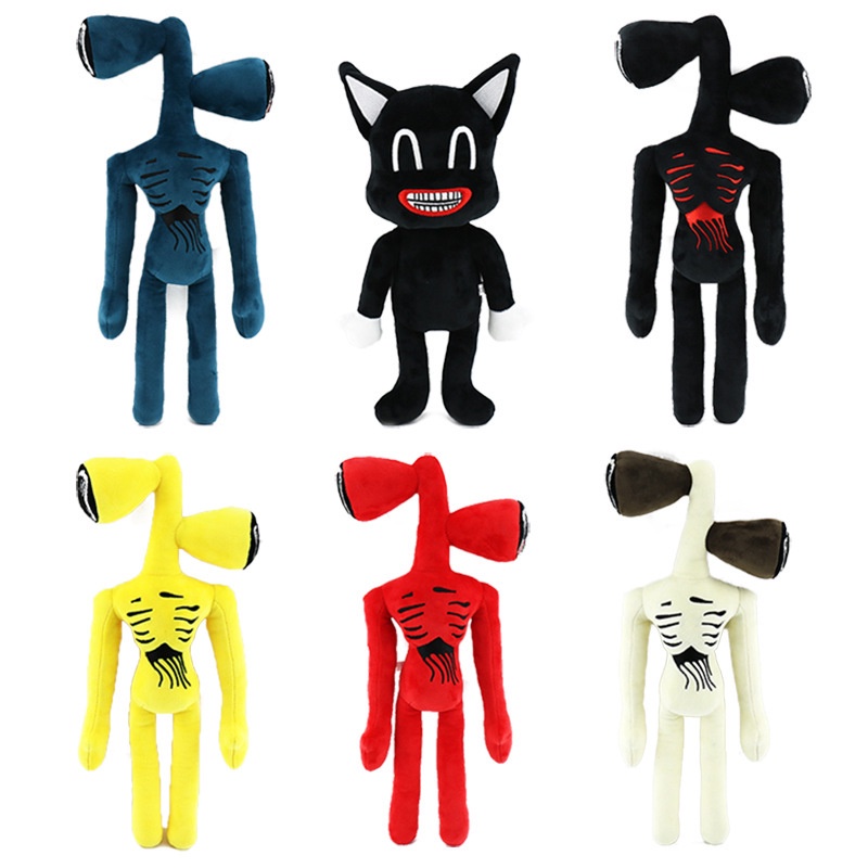 Hot Horror Game Plush Toys 35 cm Siren Head Plush Toy White Black Sirenhead Boneka Horror Karakter Peluches Mainan Hadiah