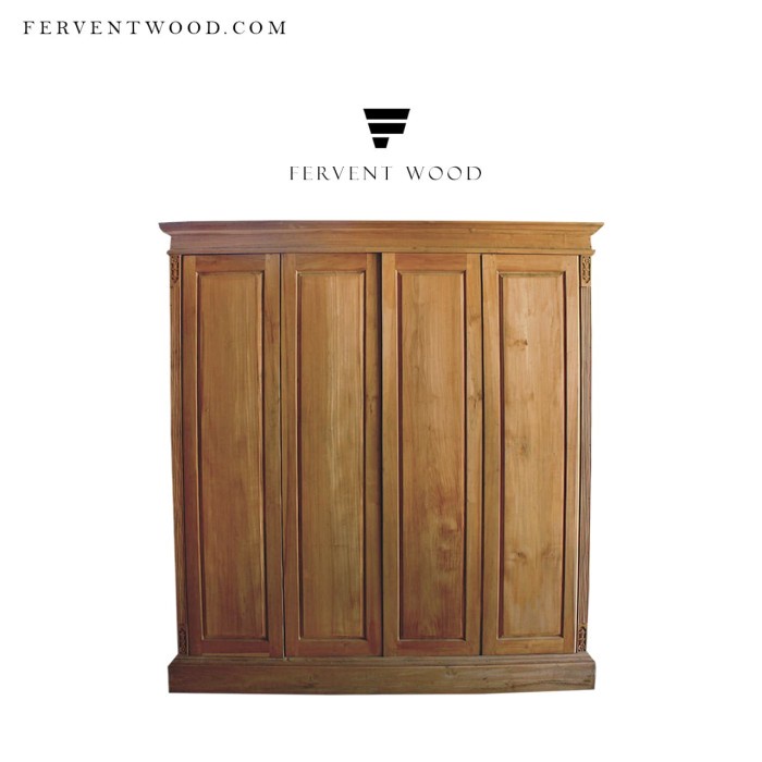 Lemari pakaian 4 pintu minimalis / Lemari jumbo kayu jati TPK SUPER