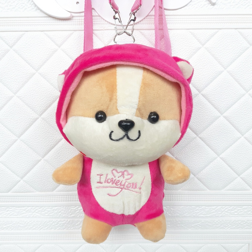 Tas Ransel Wanita Boneka Tupai | Tas Selempang Boneka Tupai