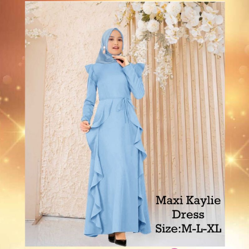 Pakaian Gamis Wanita Busui Terbaru Kekinian Model Kerutan/Maxi Kaylie Dress Size M-L-XL Matt Moscepe