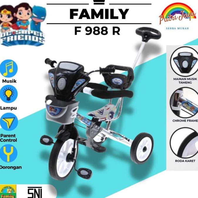 SEPEDA ANAK RODA TIGA 3 STROLLER BAYI FAMILY F-988 R GRRT646546Y