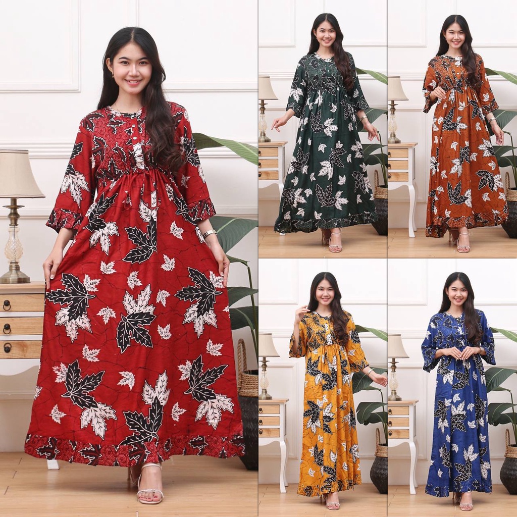 Longdres Batik Maura AURISTELA Daster busui  Baju batik  Baju tidur  Dress batik