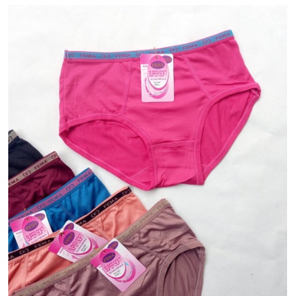 Grosir 6 Pcs CD Wanita Celana Dalam Perempuan Fema Lembut Ukuran L XL Murah