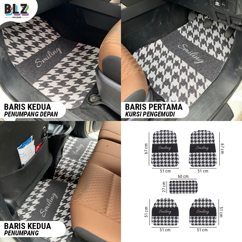 Bolizun Karpet Mobil Mie Bihun Universal pencetakan polapvc mie bihun 5 PCS - 2 Baris 16mm