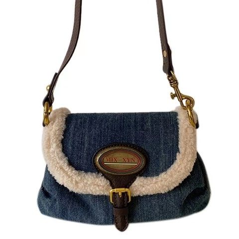 ◐﹊▤Western Cowboy Original Design Mini Denim Shoulder Messenger Bag Tas Ketiak