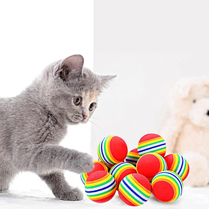 RAINBOW BALL Bola Mainan Pelangi Untuk Kucing Dan Anjing Kitten Cat Toys Dog Toys Ball