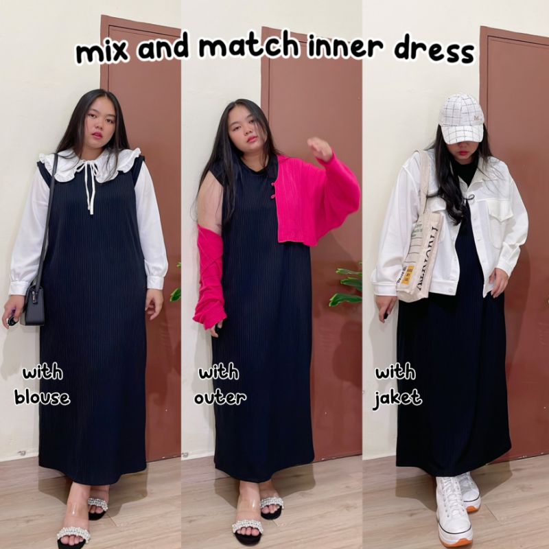 JICHU INNER DRESS KNIT JUMBO BIG SIZE OVERSIZE