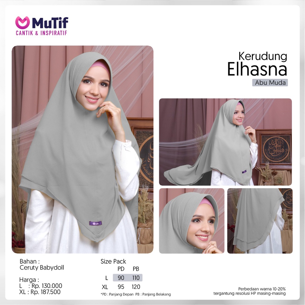 MuTif 100% ORI | Khimar Elhasna 2 Layer | Khimar MuTif