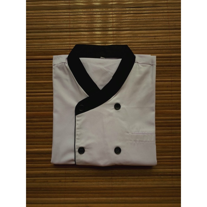 Seragam Koki Chef Jacket / Baju Koki Lengan Pendek, Putih, K-10