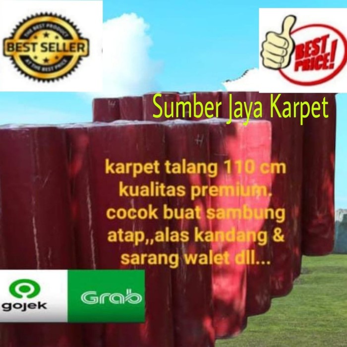 [Ready] Karpet Talang Air 110 Cm Merah X Hitam