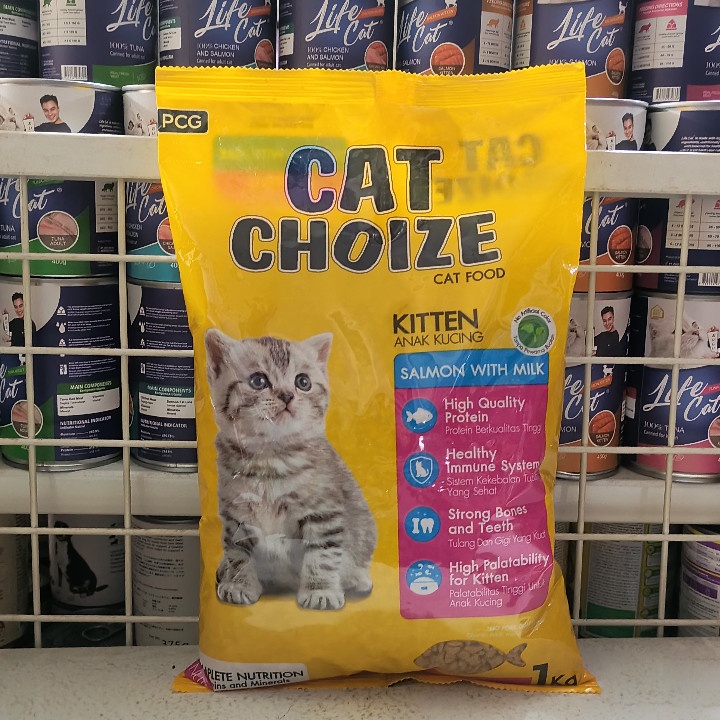 GRAB/GO-JEK ( 10 PCS ) Makanan Kucing Cat Choize Kitten Salmon Kemasan 1KG