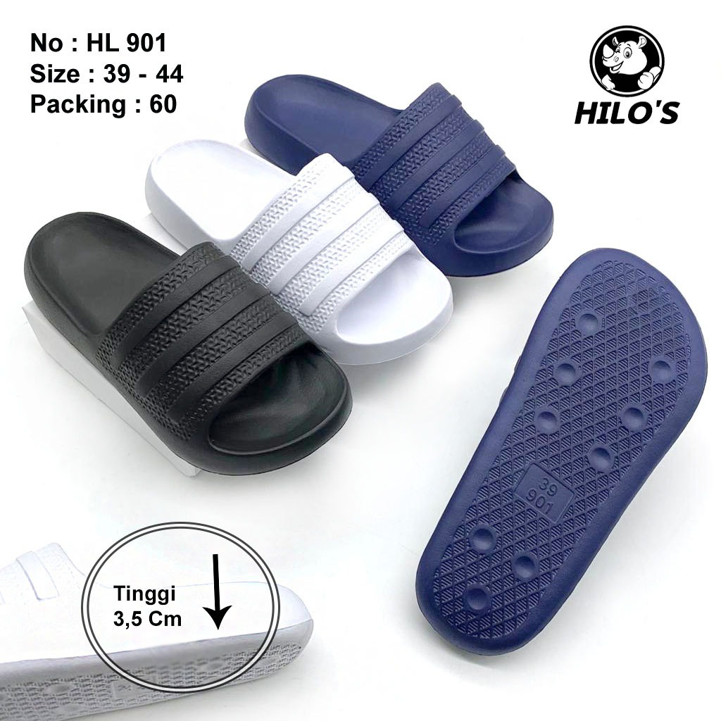 Sandal Selop Sandal Pria Dewasa Bahan Karet Tidak Licin Simple Terbaru HL-901