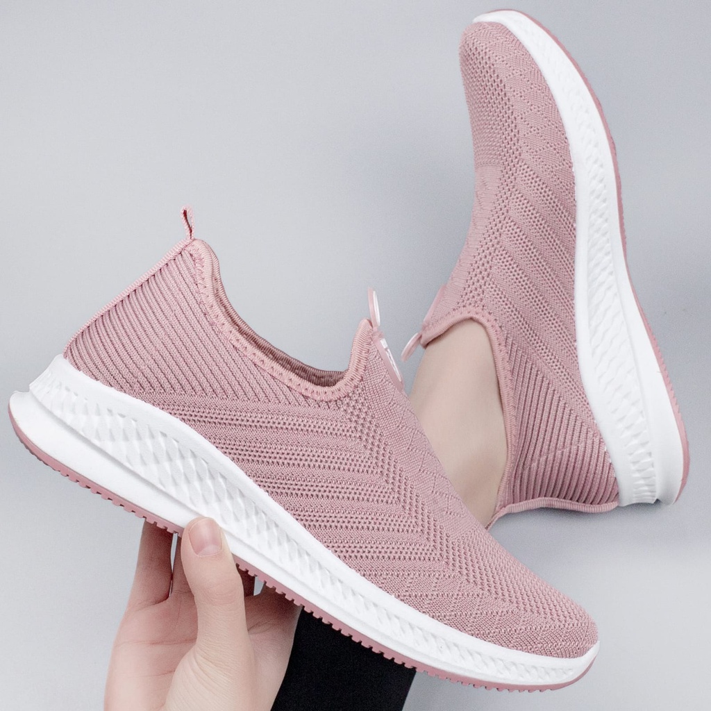 Slip On Terbaru Sneakers Wanita Import Tanpa Tali Fashion Korea Casual Sport Shoes A030