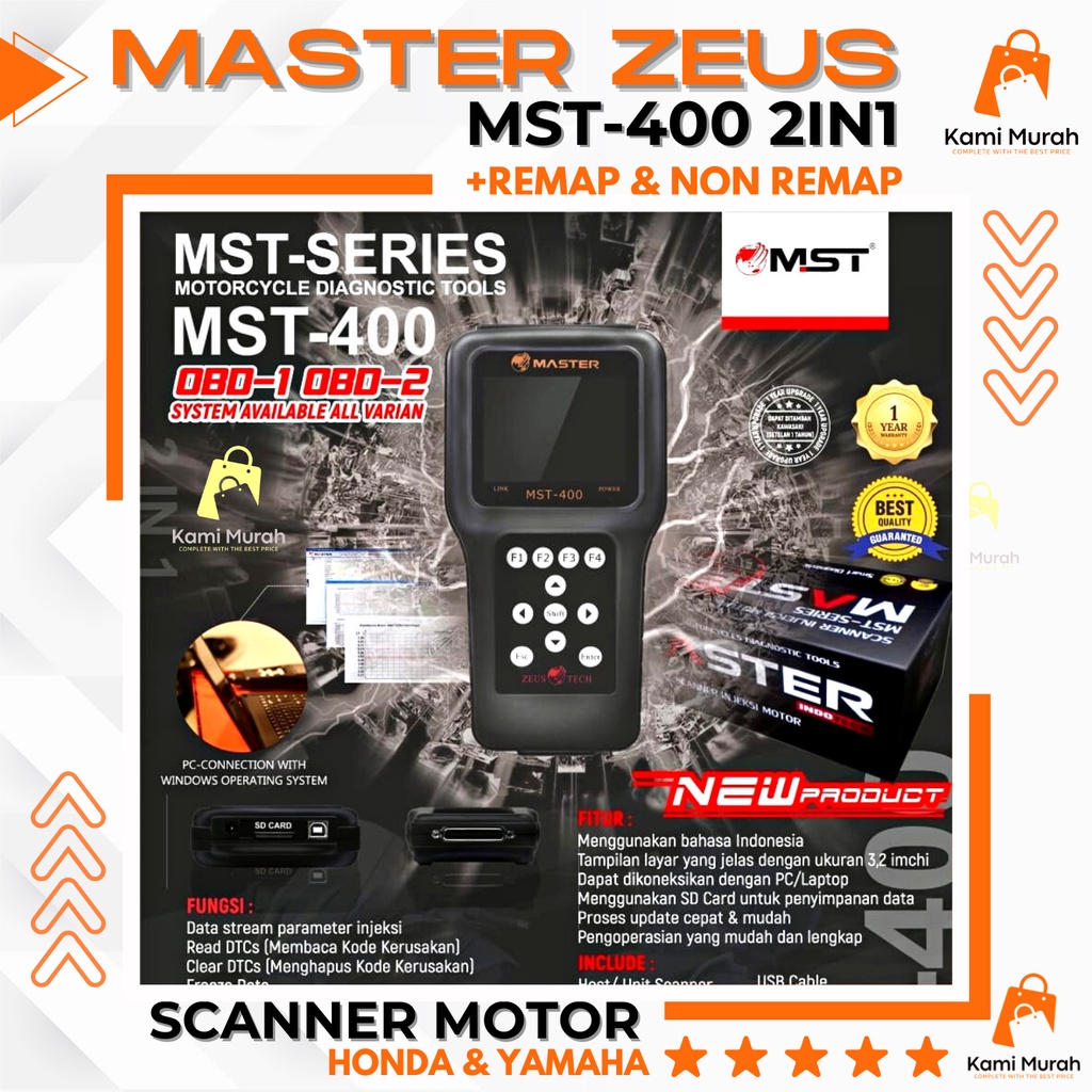 Scanner Motor Honda & Yamaha Master Zeus MST-400