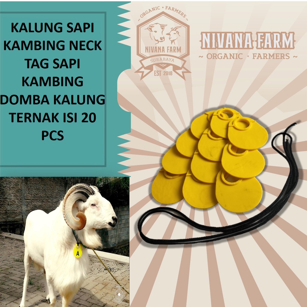 Kalung Sapi Kambing Neck Tag Sapi Kambing Domba Kalung Ternak isi 20 pcs