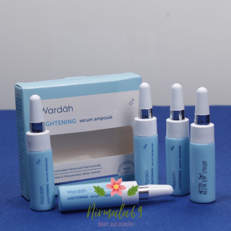 Wardah Lightening Serum Ampoule 5ml/serum wajah/melembabkan/mencerahkan wajah/menyamarkan noda hitam