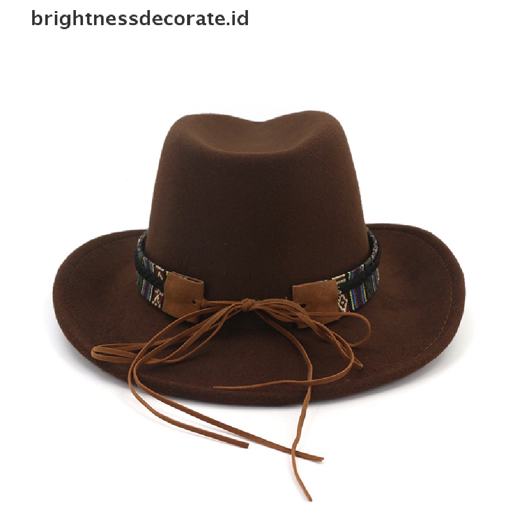 [Birth] Topi Koboi Gaya Stetson Fedora100% Wool Matahari Musim Panas Barat Riding Wide Brim Cap  [ID] Baju Kaos Distro Pria Wanita Lengan Panjang [ID]