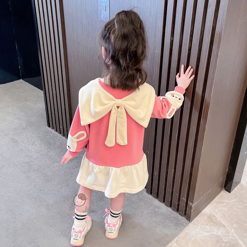 HappyOliver PASSWORD DRESS BUNNY SYAL Dress Sweater 1 - 7 Tahun Baju Anak BerKualitas