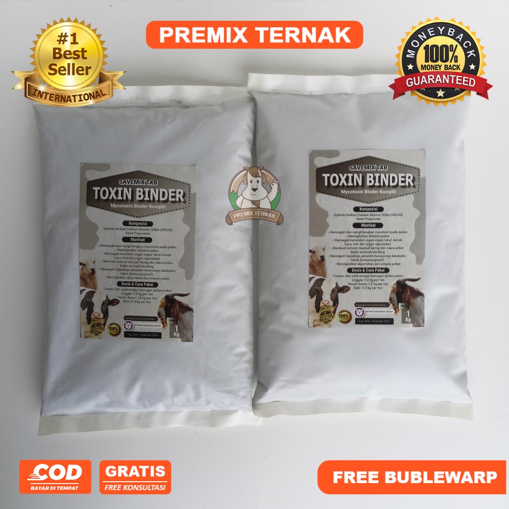 Toxin Binder Pakan 1kg -  Savemix - Mencegah dan menghilangkan mycotoxin pada pakan ayam bebek sapi kambing domba - Premix Ternak