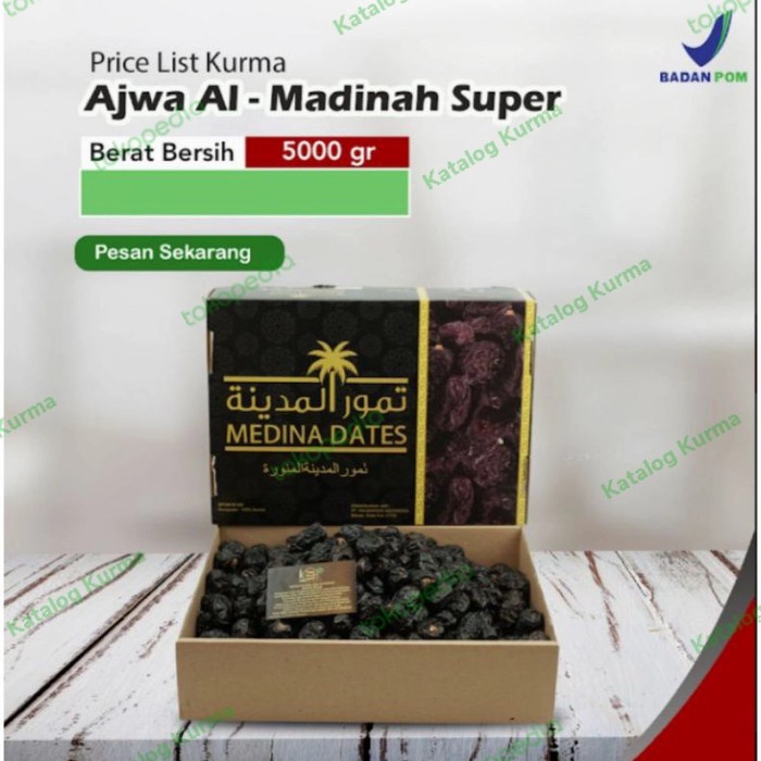 

Kurma Ajwa Premium Medina Dates 5kg dus hitam