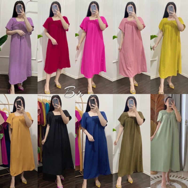 Dres fuji dress fuji bahan crinkle dres viral dress viral