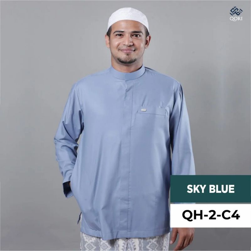 Qori Apparel Baju Koko Pria Lengan Panjang Kerah Gamis