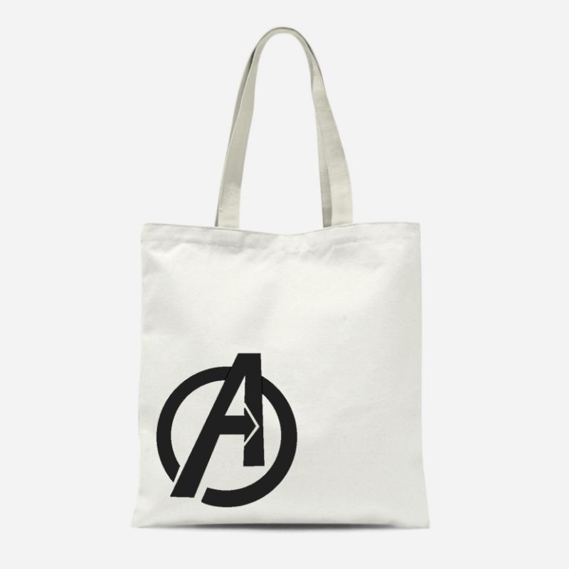 TOTE BAG KANVAS LOGO AVENGERS /TOTEBAG KANVAS PAKAI RESLETING /TOTEBAG /TOTEBAG WANITA /TOTE BAG TOTEBAG TAS KANVAS PRIA MURAH