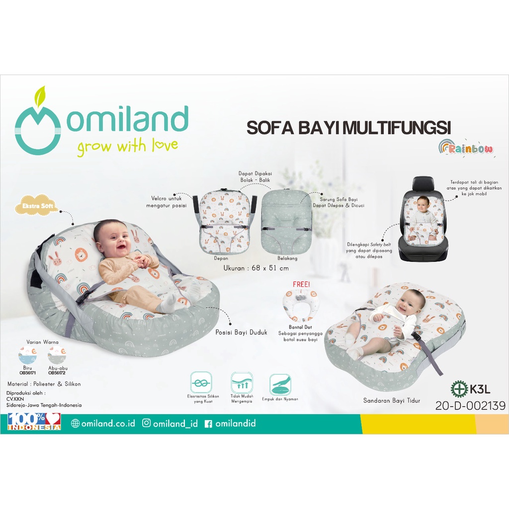 Omiland Sofa Bayi Multifungsi Duduk &amp; Tidur