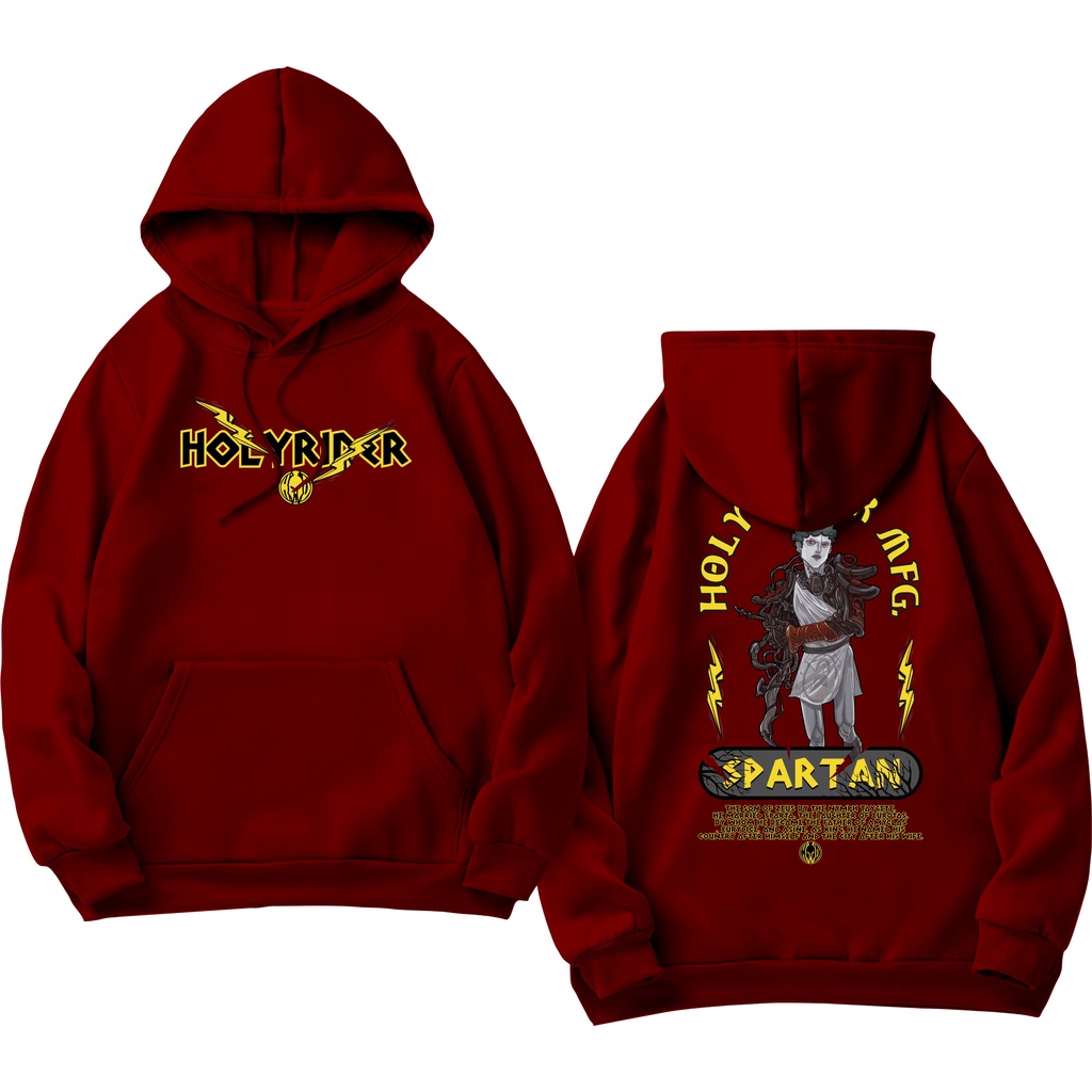Holyrider SPARTAN Sweater Hoodie Distro Sablon DTF Fleece Cotton II Holyrider Jumper Hoodie SPARTAN II M-XXL (Pria &amp; Wanita) Free stiker&amp;Gantungan Kunci