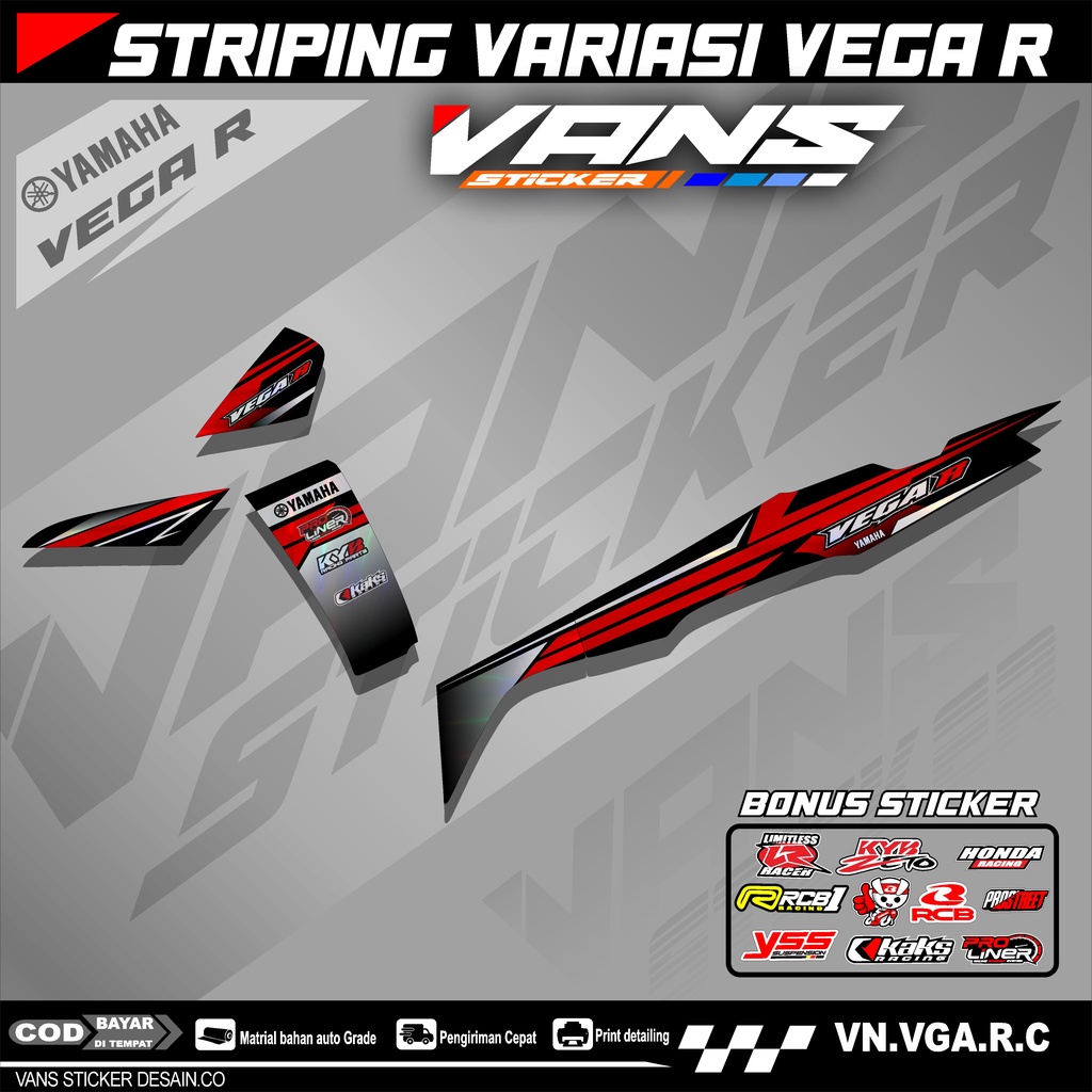 Striping motor vega  R new _ lis sticker variasi motor vega r new
