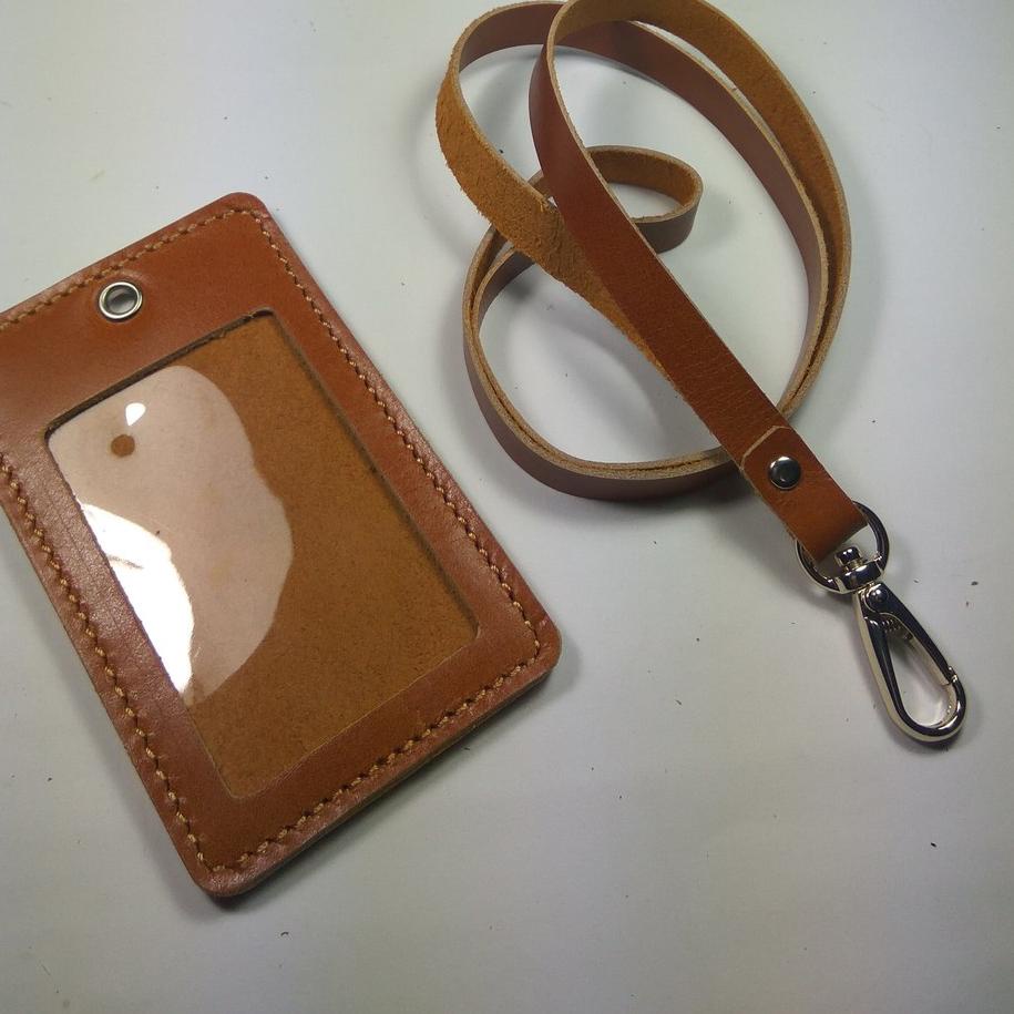 

Trend ID card holder kulit asli warna tan|gantungan id card | tali id card
