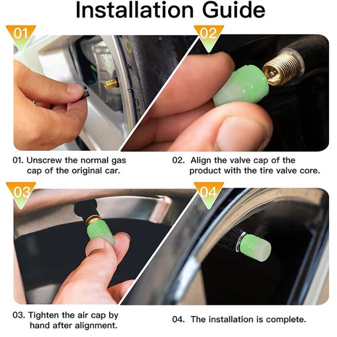 (NCS) Tutup Pentil Glow In The Dark Tutup Pentil Fosfor Roda Ban Sepeda Motor Mobil Luminous Neon Tire Valve Cap