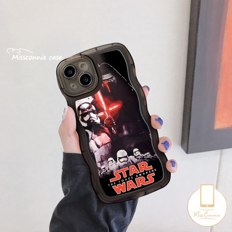 Kompatibel Untuk iPhone 11 Pro Max14 13 12 Pro Max 6 6s 8 7 Plus XR 14Plus X XS Max SE 2020 Ins Trendi Merek Star Wars Lembut TPU Wavy Edge Back Case