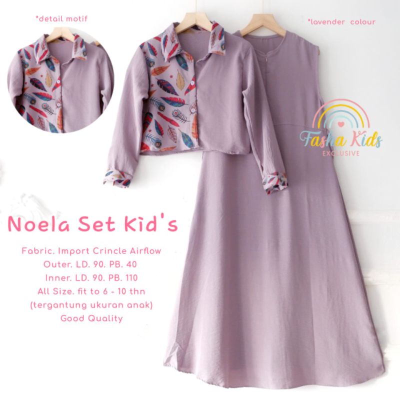 NOELA SET KIDS FASHA KIDS setelean gamis anak
