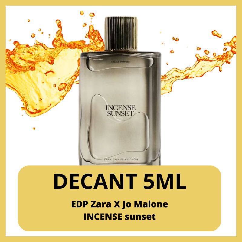 Zara INCENSE SUNSET DECANT BOTOL KACA