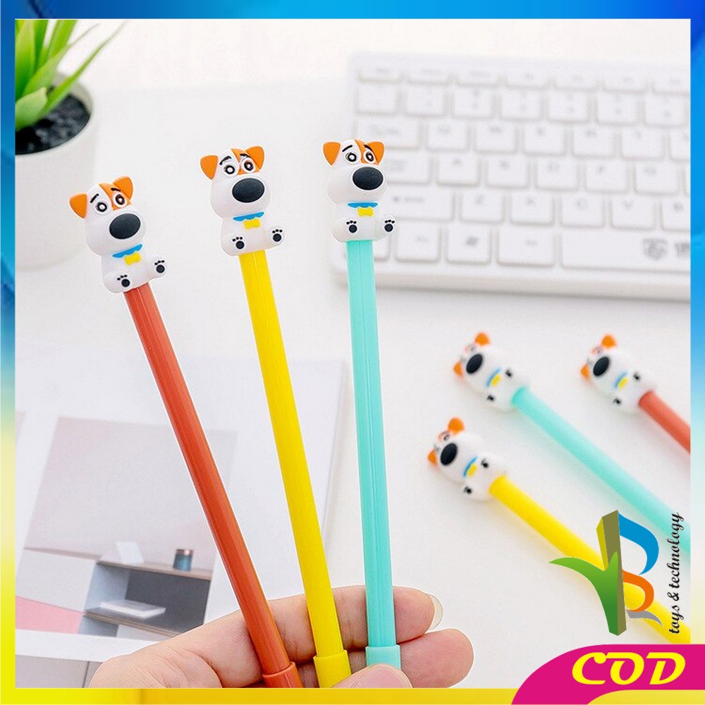 RB-A47 Pulpen Gel Karakter Puppy Lucu 0.5mm Motif Polos Korean Style / Alat Tulis Pena Cair Doggie Perlengkapan Sekolah Kantor Ballpoint Import