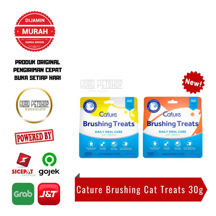 Cature Brushing Treats 30g Freeze Dried Cat Treats Snack Dental Kucing