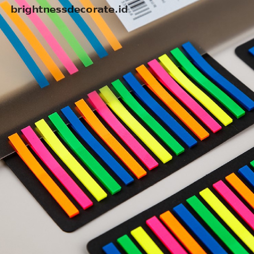 [Birth] 160/300pcs Warna Transparan Neon Indeks Tab Bendera Sticky Note Stationery [ID]