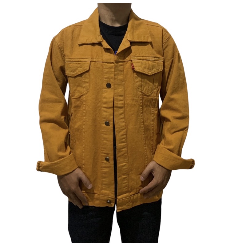 Jaket Jeans Pria Jaket Denim Pria Jaket kuning Mustard Jaket Denim Terbaru 2023