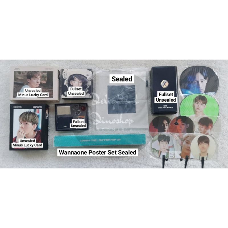 (READY STOCK) EXO OFFICIAL LIGHTSTICK FANLIGHT POUCH CHEN AAAF BAEKHYUN SUPERM PUZZLE