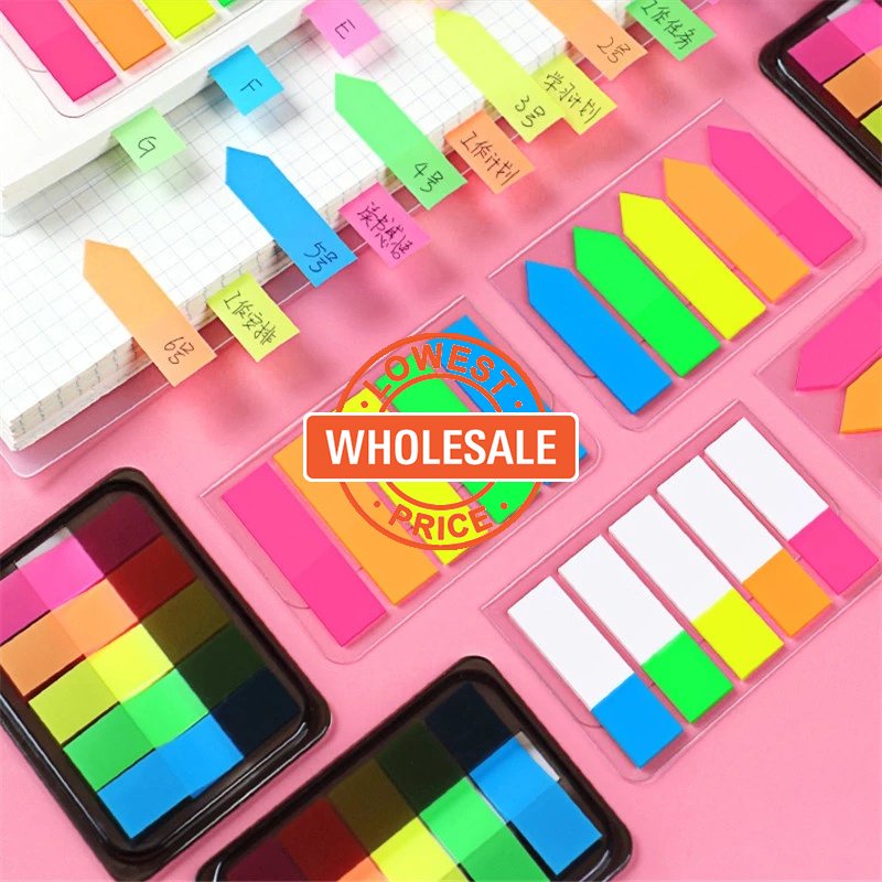 [Grosir] 5warna Loose Leaf Memo Index Sticky Note Mini Rectangle PET Sticky Note Bookmark Untuk Alat Tulis Kantor Umum Dan Belajar Notebook Isi Kunci Label Stiker