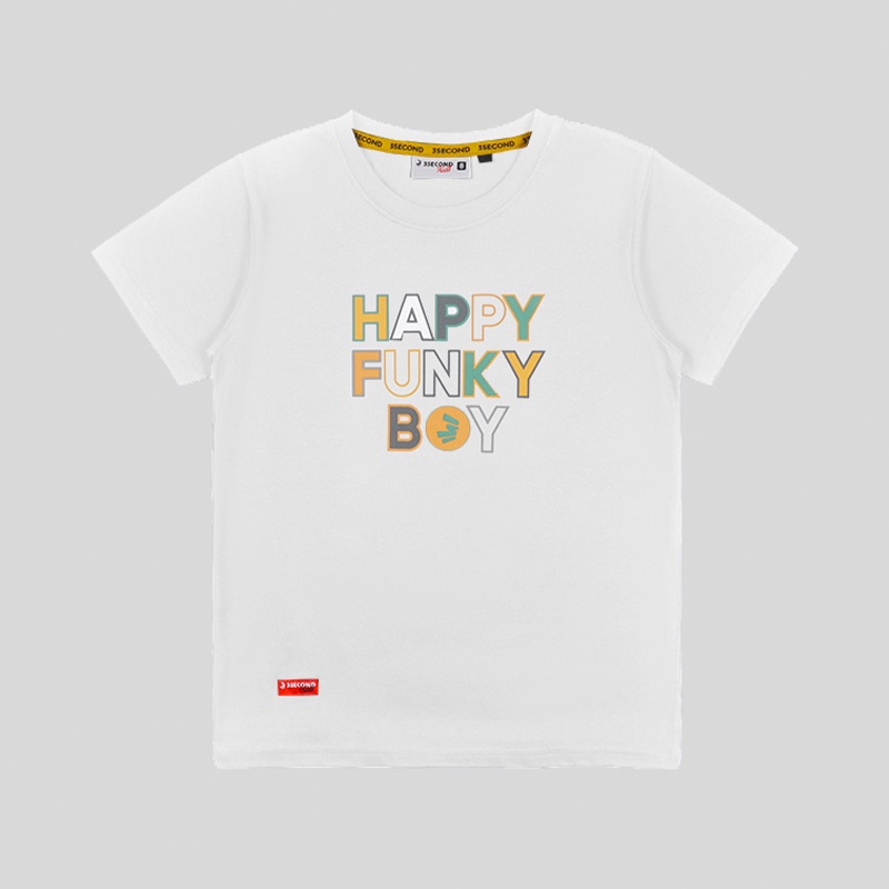 3Second Kids Original Kaos Happy Funky Lengan Pendek 100% Cotton Combed 24s Katun Tshirt Graphic Kid