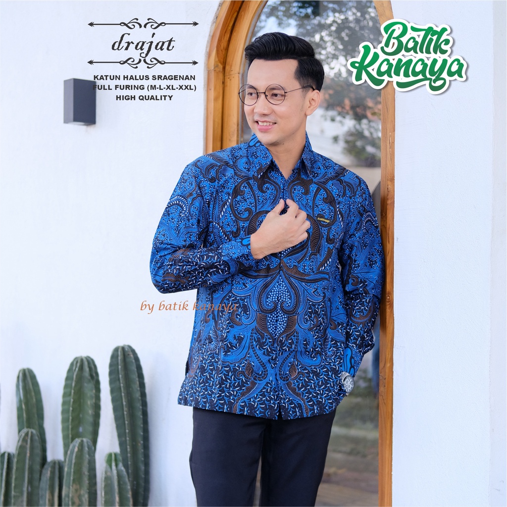 Kanaya Baju Batik Pria Lengan Panjang Modern DRAJAT Full Furing