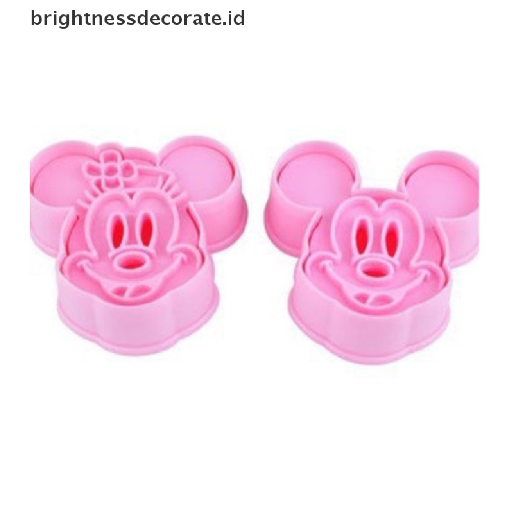 [Birth] 2pcs/set Alat Pemotong Kue Kering Lovely Kitty Cats Plastik Food Grade [ID]