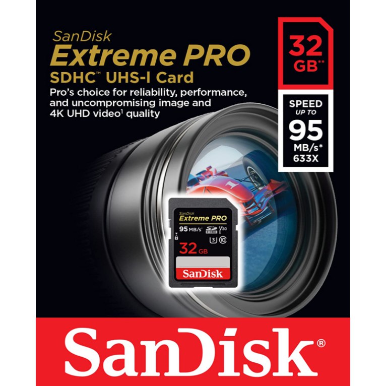 SANDISK memory card SDHC Kartu SD SanDisk Extreme PRO 32GB 64GB 128GB 95MB / S U3 Kartu Memori Kamera Portabel