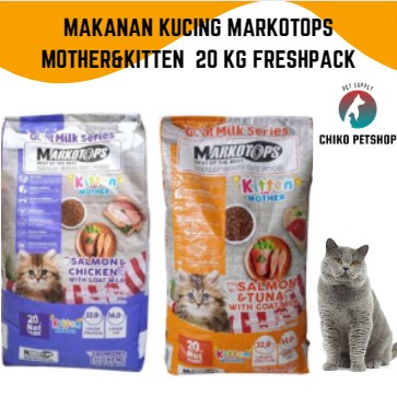 [GRAB GOJEK] MAKANAN KUCING MARKOTOPS MOTHER&amp;KITTEN 20KG FRESHPACK