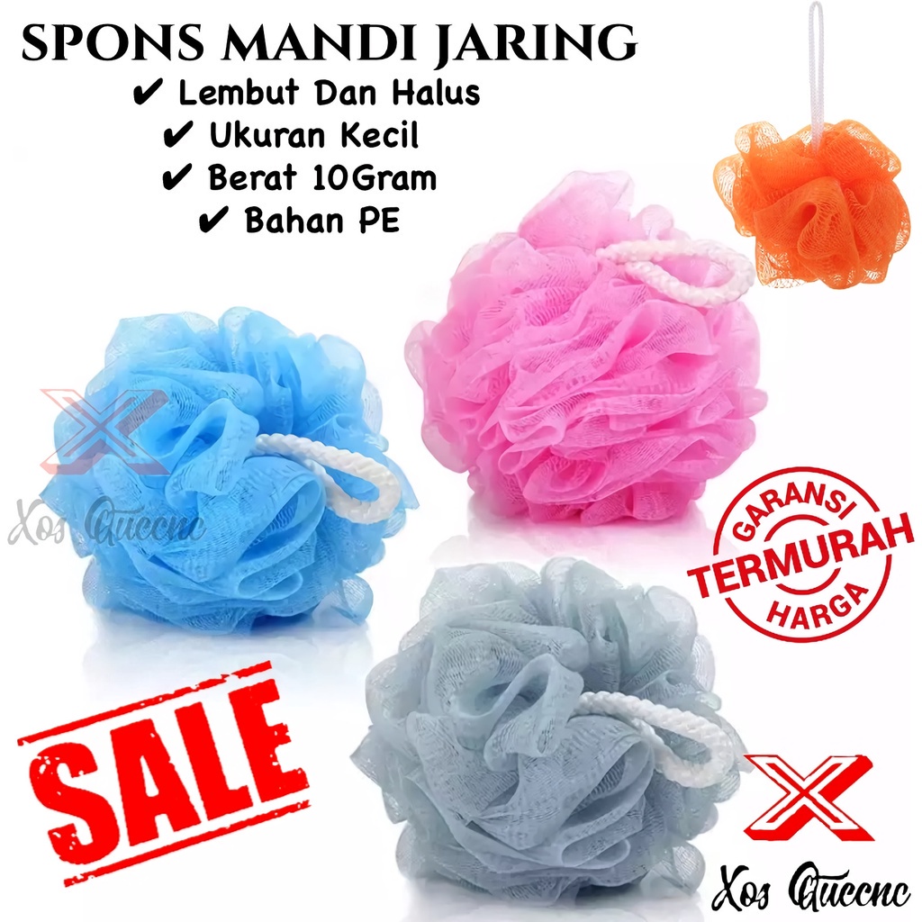 XOQ - Spons Mandi Jaring / Sponge Mandi / Shower Puff Mandi / Gosok Daki Badan Mandi / Penggosok Badan Shower