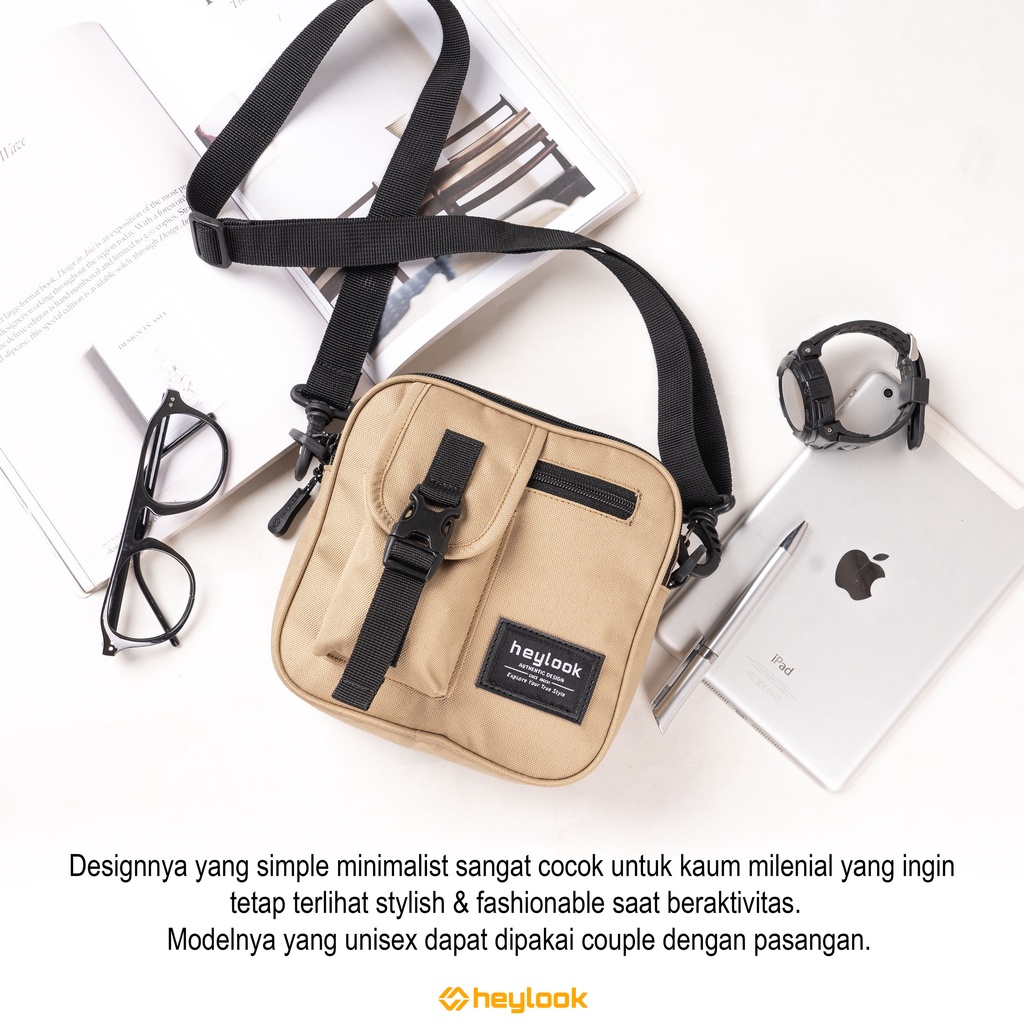 HEYLOOK Project - Tas Selempang Pria JASPER Tas Slempang Pria Tas Hp Tas Kecil Pria Sling Bag Cowok Waist Bag Cewek Heylook